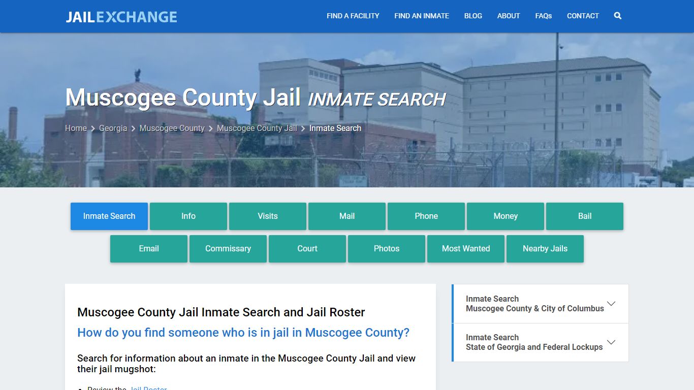 Inmate Search: Roster & Mugshots - Muscogee County Jail, GA